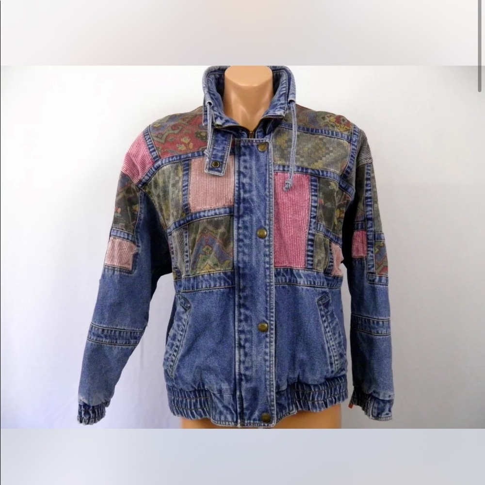 Rare Vintage patchwork Denim Jacket! SZ L
